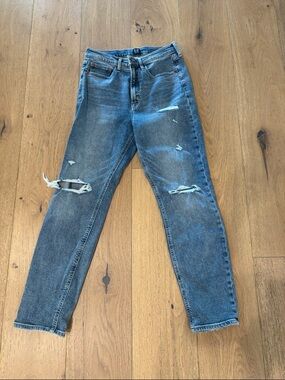 GAP Denim Blue and White Mom Jeans